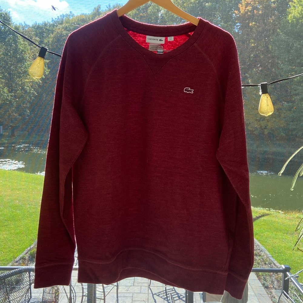 Lacoste Maroon crewneck sweater
